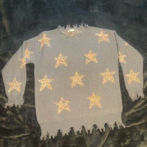 Gray Sweater with Stars